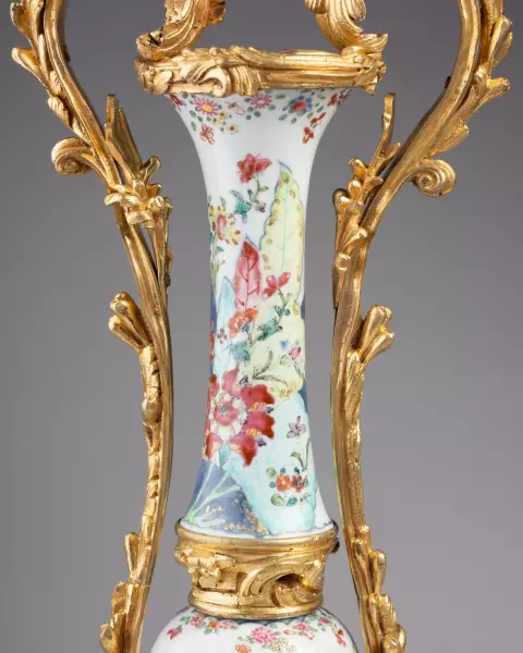 Pair of double bronze-mounted vases, Paris circa 1760