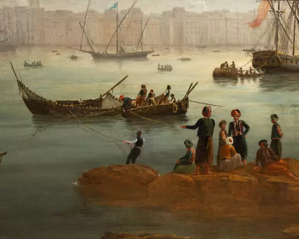 Vue du port de Marseille par Jean-Etienne Constant (1777-1833