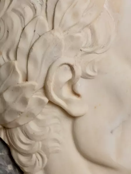 Jules César, médaillon en marbre, Italie vers 1800