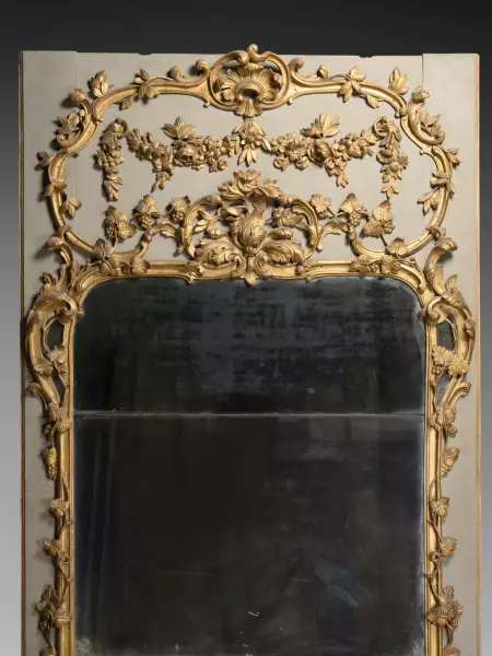 Grand trumeau en bois doré, Provence ép Louis XV vers 1760
