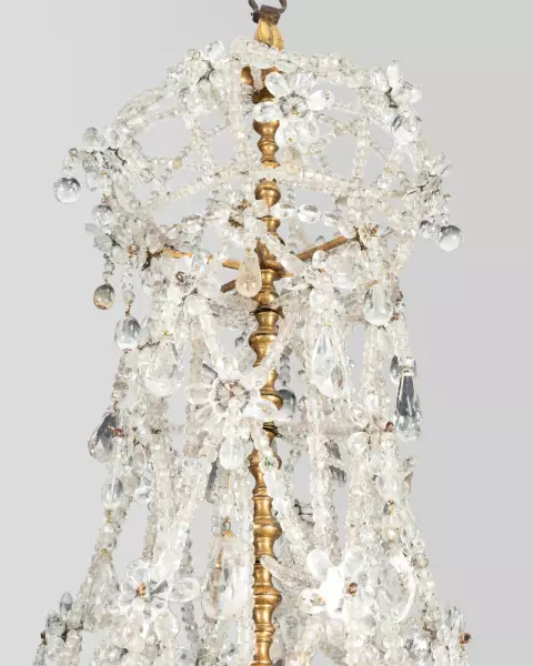 Lustre à lacets en cristal de roche, Paris ép Louis XIV