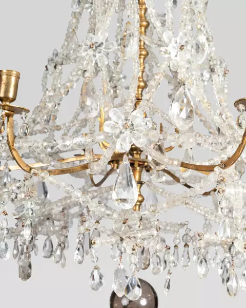 Lustre à lacets en cristal de roche, Paris ép Louis XIV