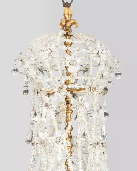 Lustre à lacets en cristal de roche, Paris ép Louis XIV
