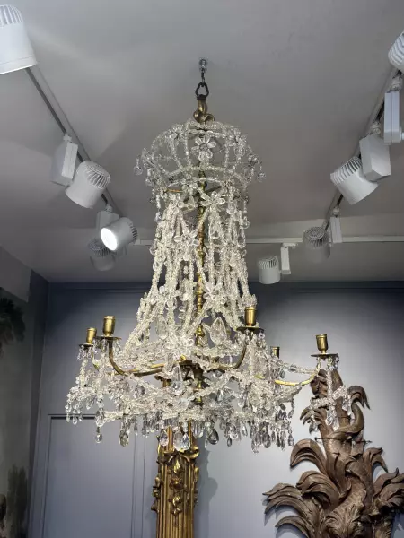 Lustre à lacets en cristal de roche, Paris ép Louis XIV