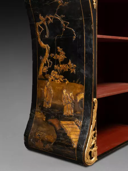 Cartonnier de bureau en vernis Martin, Paris époque Louis XV