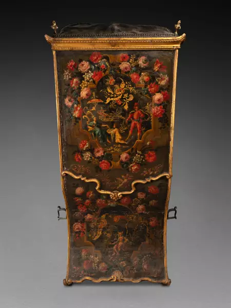 Chaise à porteur à décor chinoisant, Turin vers 1750