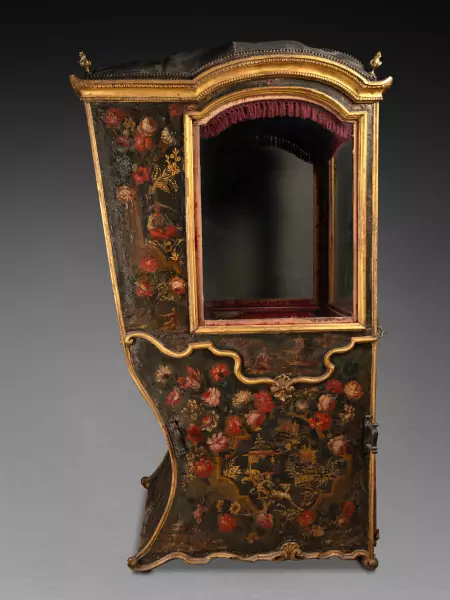 Chaise à porteur à décor chinoisant, Turin vers 1750