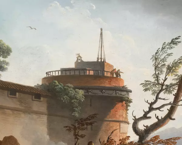 Le calme et la tempête, paire de marines par Lacroix de Marseille 1773