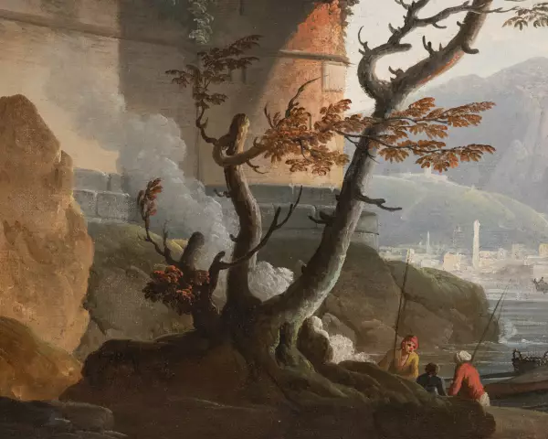 Le calme et la tempête, paire de marines par Lacroix de Marseille 1773
