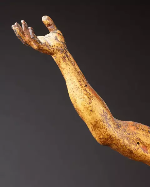 Hercule et Antée, sculpture en bois doré, Italie, XVIIIème siècle