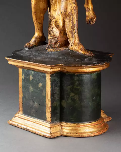 Hercule et Antée, sculpture en bois doré, Italie, XVIIIème siècle