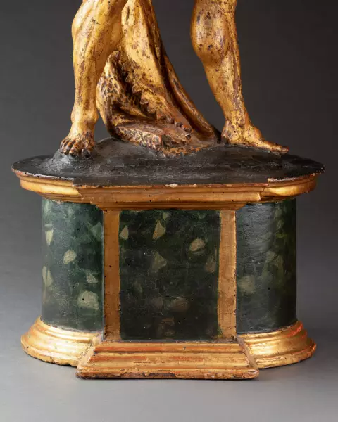 Hercule et Antée, sculpture en bois doré, Italie, XVIIIème siècle