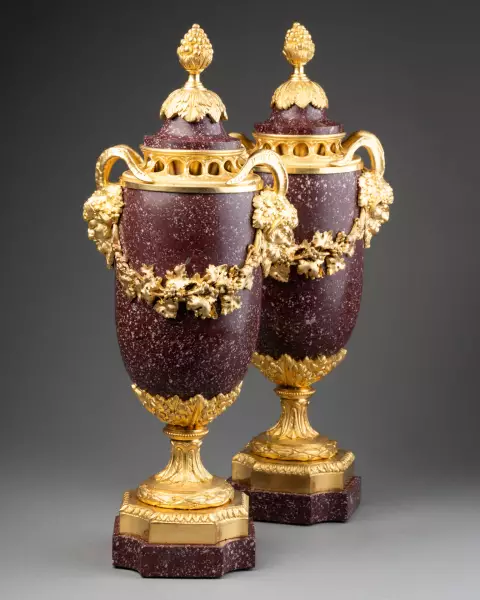 Paire de pots-pourris en porphyre, Rome vers 1830