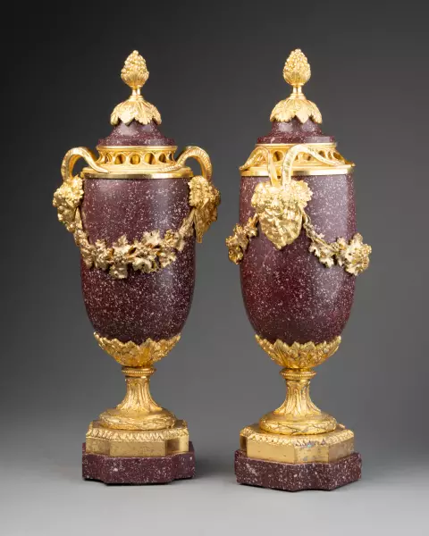 Paire de pots-pourris en porphyre, Rome vers 1830