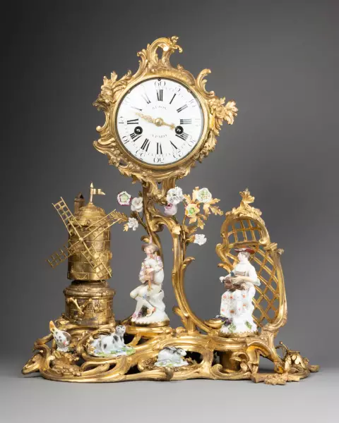 Pendule Arlequin et Colombine, Paris vers 1765