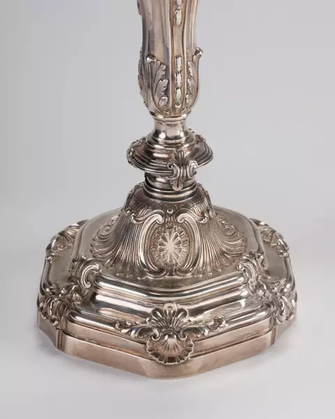 Paire de candélabres en argent par L.Lehendick, Paris ép Louis XV