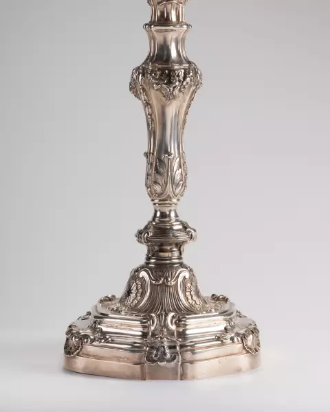 Paire de candélabres en argent par L.Lehendick, Paris ép Louis XV