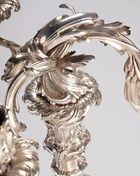 Paire de candélabres en argent par L.Lehendick, Paris ép Louis XV