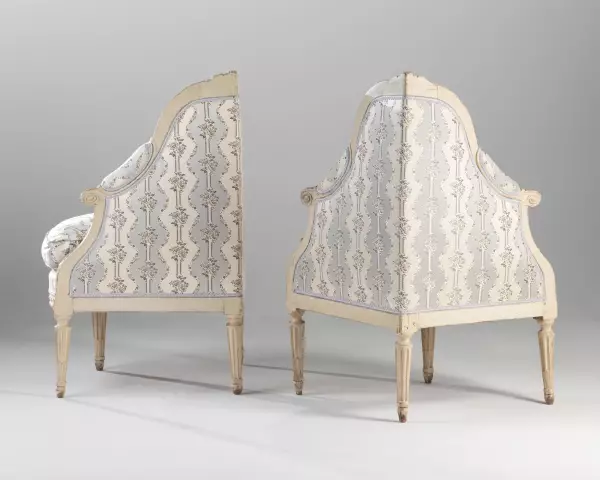 Paire de bergères d’angle par J.B Sené, Paris ép Louis XVI