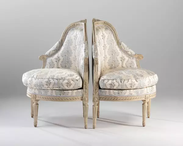 Paire de bergères d’angle par J.B Sené, Paris ép Louis XVI